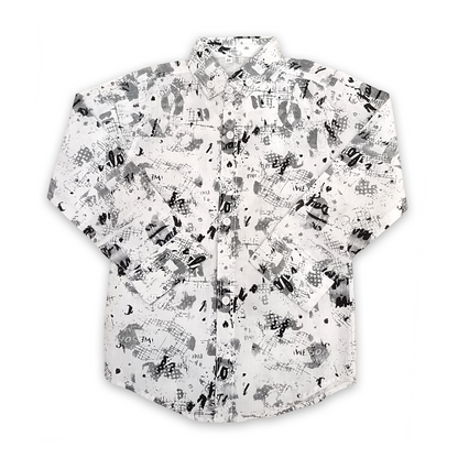 (5-8Y) Boys Deep Printed Cotton Shirt