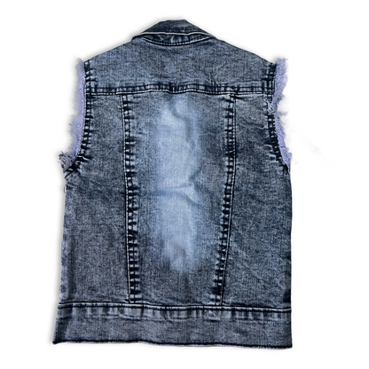 (1-4Y) Girls' Love Denim Jacket and Jeans Outfit