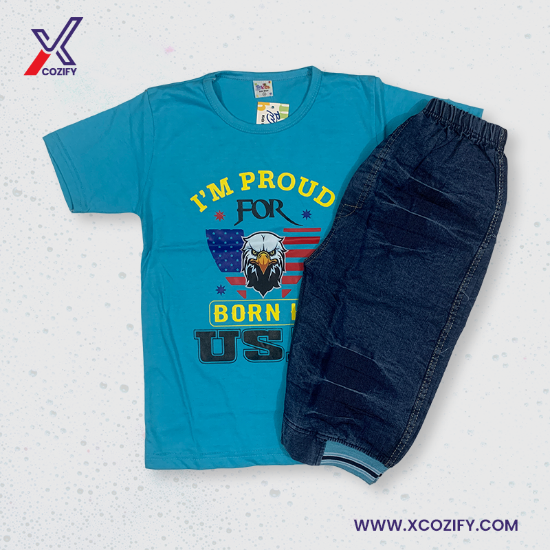 (4-7Y) I'M Proud T-Shirt & Denim