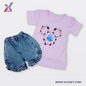 (1-4Y) Mousy Jersey Shirt with Denim Short