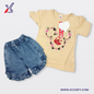 (1-4Y) Mousy Jersey Shirt with Denim Short